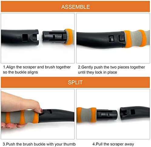 JSDOIN 27”Snow Brush, Detachable Car Ice Scraper for Windshield with Foam Grip - Image 3