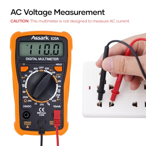 Digital Multimeter Voltage Tester, Assark 2000 Counts Multimeter Measure - Image 3