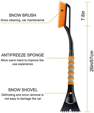JSDOIN 27”Snow Brush, Detachable Car Ice Scraper for Windshield with Foam Grip - Image 2