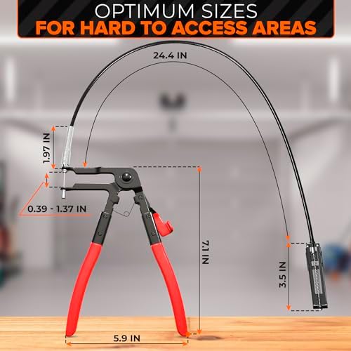 Radiator Hose Clamps Pliers Tool - Hose Clamp Plier Wire Clamp Tool Long Reach - Image 2