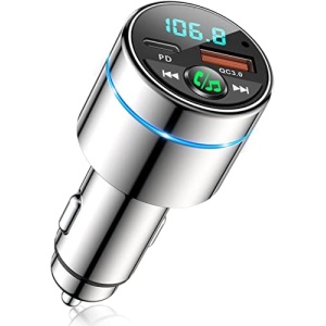 FM Transmitter for Car Bluetooth 5.3, FOCBYE Bluetooth Car Kit [All-Metal]