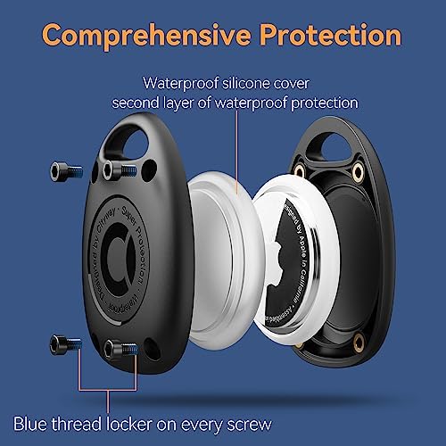 (4 Pack) AirTag Keychain Holder Case | IPX8 Waterproof, Ultra-Compact | Portable - Image 4