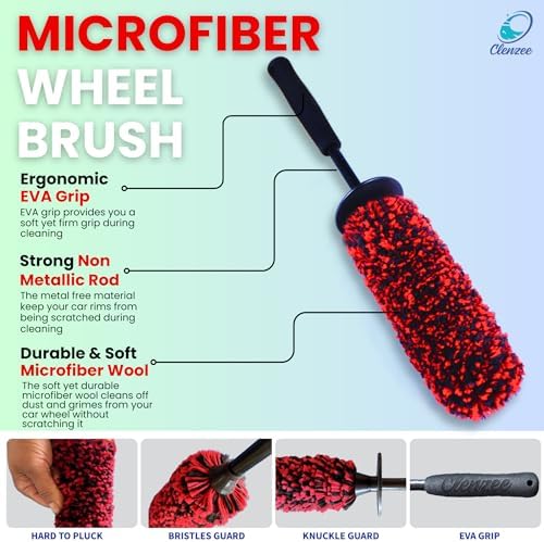 Clenzee Microfiber Wheel Brush - Soft Non Metallic Wheel Cleaner Brush - Image 2