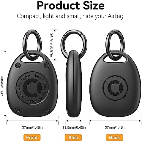 (4 Pack) AirTag Keychain Holder Case | IPX8 Waterproof, Ultra-Compact | Portable - Image 2