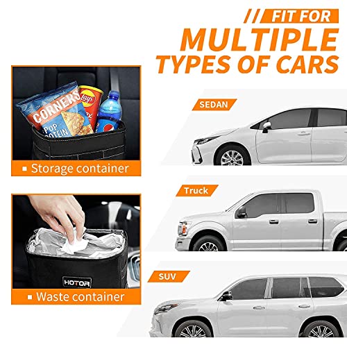 HOTOR Car Trash Can 2 Gallon with Lid and Storage Pockets, 100% Leak-Proof Car - Image 6