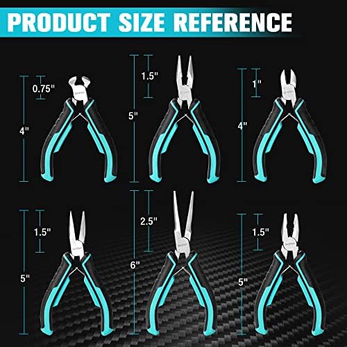 DURATECH Mini Pliers Set, 6PCS Jewelry Pliers Set, CRV Construction - Image 7