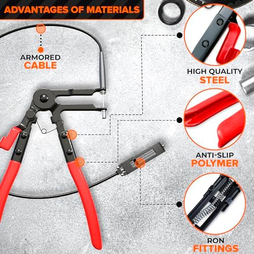 Radiator Hose Clamps Pliers Tool - Hose Clamp Plier Wire Clamp Tool Long Reach - Image 3