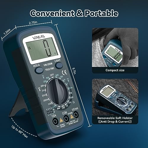 VENLAB Digital Multimeter DC AC Voltmeter, Ohm Meter, Fast Accurately Measures - Image 6