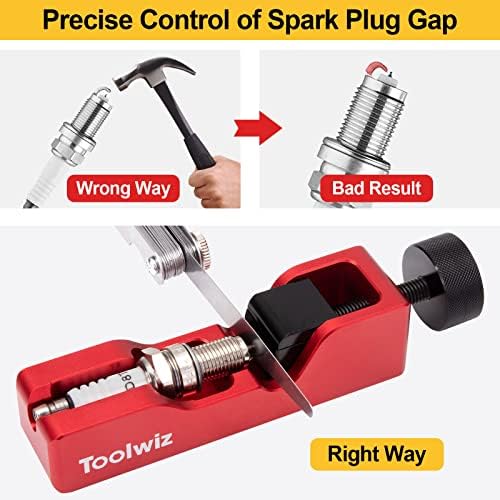 Toolwiz Spark Plug Gap Tool, Spark Plug Gapping Tool with 32 Blade Steel Feeler - Image 3