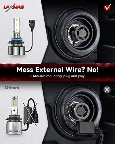 Laxmas 9006 HB4 LED Headlight Bulbs, 500% Brighter 16000LM 6500K White - Image 3