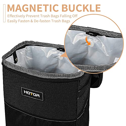 HOTOR Car Trash Can 2 Gallon with Lid and Storage Pockets, 100% Leak-Proof Car - Image 2