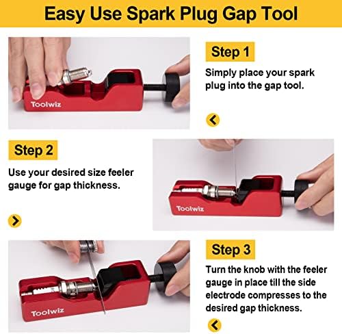 Toolwiz Spark Plug Gap Tool, Spark Plug Gapping Tool with 32 Blade Steel Feeler - Image 4