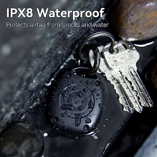 (4 Pack) AirTag Keychain Holder Case | IPX8 Waterproof, Ultra-Compact | Portable - Image 5