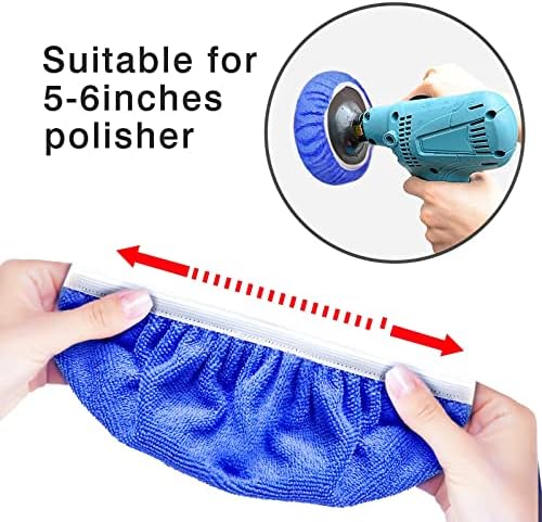 FONAROLL 5 to 6 Inch Car Polisher Pad Bonnet, 15Pcs Car Polishing Bonnet Buffing - Image 2