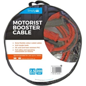 Simply SM200 Zip-bag Motorist Jump Leads Booster Cable 200AMP 2.5M Long
