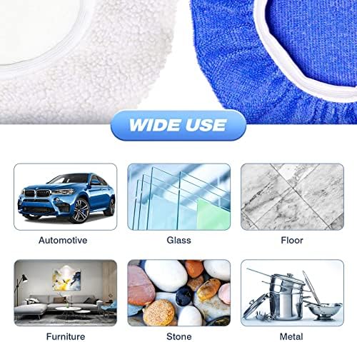 FONAROLL 5 to 6 Inch Car Polisher Pad Bonnet, 15Pcs Car Polishing Bonnet Buffing - Image 5